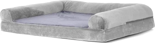 Vista 191 de Furhaven - Cama ortopédica para perros, estilo sofá, acolchada, con funda extraíble y lavable, color gris hierro, tamaño jumbo plus (XXL)