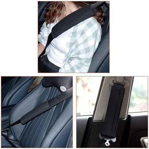 Vista 4 de URAQT Paquete de 2 fundas para cinturón de seguridad de automóvil, almohadillas para cinturón de seguridad para cinturón de seguridad, almohadilla