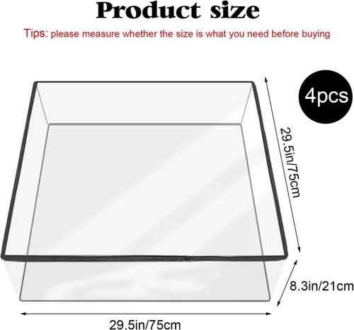Vista 2 de 4 fundas de cojín de plástico transparente de PVC impermeable para sofá, fundas de asiento de sofá para proteger contra arañazos y garras, 28 x 28 x