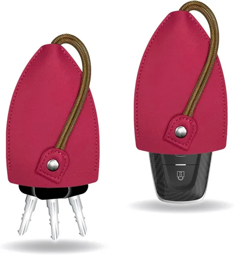 Vista 8 de 2 fundas creativas extraíbles para llaves, de cuero de gran capacidad, lindo protector para llavero con gancho de soporte (verde menta)