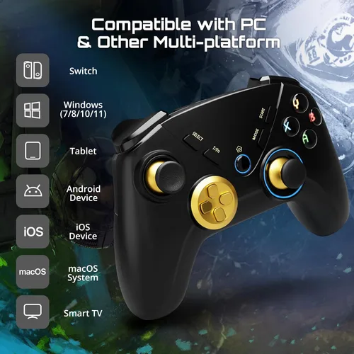 Vista 2 de Multi-Platform PC Wireless Controller, Bluetooth Gaming Controller, Compatible with Windows, iPad, Steam, Laptop, Mac, Tablet, and Smart TV, with