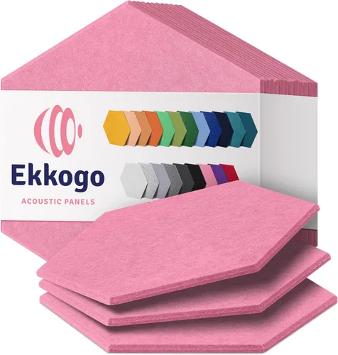 Vista 60 de Paneles acústicos de alta densidad para amortiguar sonidos, forma hexagonal, paquete de 12 unidades de 14" x 12.1" x 0.4", color turquesa océano