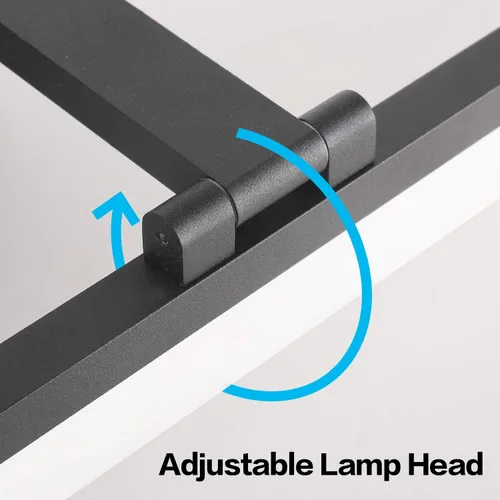 Vista 9 de SOLFART Luces LED ajustables de 18 pulgadas para tocador de baño, luces de baño sobre espejo, luz de tocador negra, accesorios de iluminación