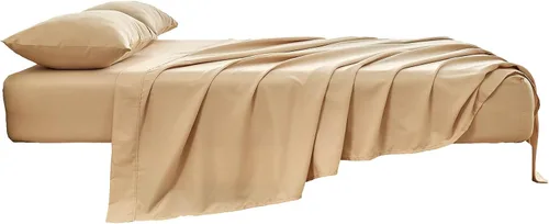 Vista 2 de Kingnex Sábana encimera King extragrande 132x110 para cama extra ancha y alta, duradera, suave, de 1800 microfibra doble cepillada, sábana superior