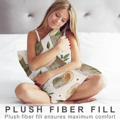 Vista 3 de Pillowcases Set of 2 Pillow Shams Breathable Soft Pillow Covers with Envelope Closure Birch Stump Pattern Pillowcases Standard Size 12 "x20 Cooling