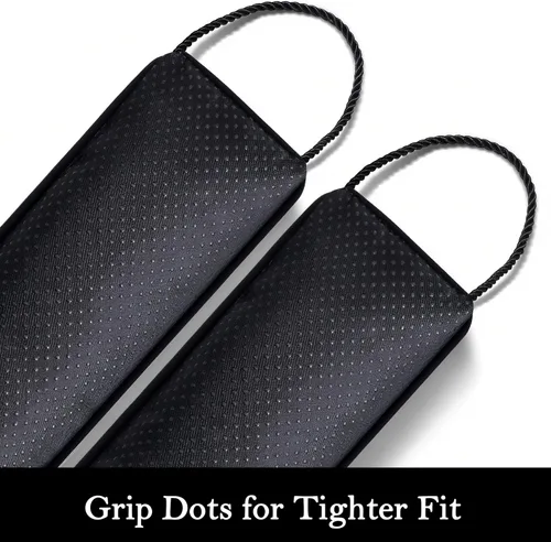 Vista 4 de Sunolga Paquete de 2 topes para puerta rellenos de cuentas de vidrio y algodón, 24 pulgadas, removibles, lavables a máquina, a prueba de sonido