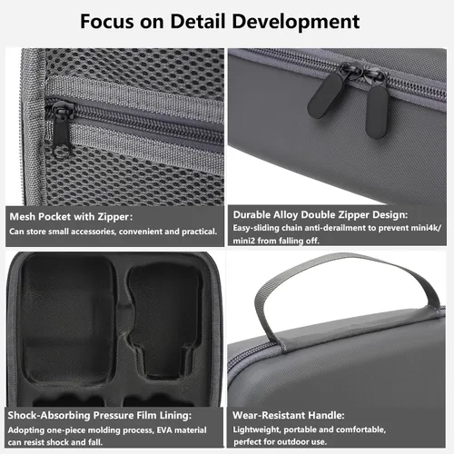 Vista 3 de Bolsa de almacenamiento para DJI Mini 4K-Hard Shell Estuche de transporte de viaje compatible con DJI Mini 4K/2/2 SE Drone y accesorios