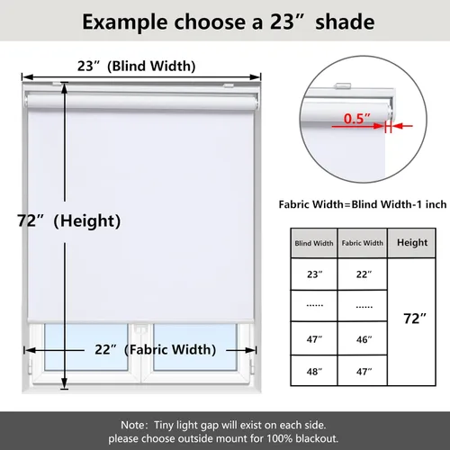 Vista 5 de AOSKY Persianas enrollables opacas sin cordón para oscurecer la habitación, persianas enrolladas con sistema de resorte, protección UV, persianas