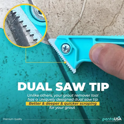 Vista 2 de PentaUSA Herramienta de eliminación de lechada – Herramienta de eliminación de calafateo para azulejos, sierra raspadora de lechada, herramientas