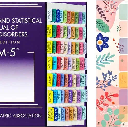 Vista 10 de Fichas de índice para DSM-5-TR, DSM-5, funciona para la última versión DSM-V-TR 2022, 18 pestañas en blanco incluidas, codificadas por