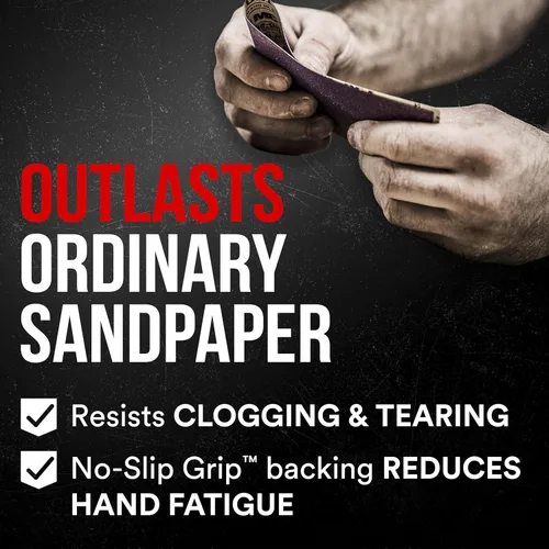 Vista 5 de 3M 26180CP-P-G 180 Grit Pro Grade No-Slip Grip Advanced Sandpaper (20 Pack), 9 x 11, Purple, 2-Pack