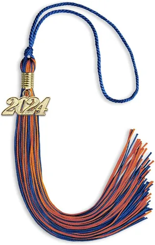 Vista 319 de Endea Graduation - Borla de doble color mixto con fecha dorada (negro/dorado antiguo, 2021)