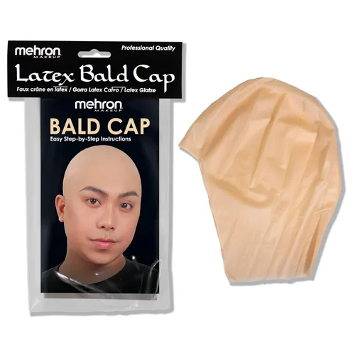 Mehron Gorra profesional de maquillaje para adultos, hombres y mujeres | Gorra calva para disfraz de Halloween, cosplay y teatro (látex)
