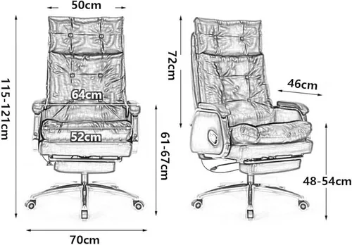 Vista 2 de Big Tall Executive Office Chair with Footrest Ergonomic Swivel Gaming High Back Reclining Leather Chairs for Home Meeting Room Lunch Break