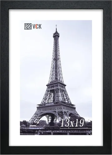 Vista 313 de VCK Portarretratos de madera negra de 5 x 7 pulgadas, para colgar en la pared, galería o mesa, 1 paquete