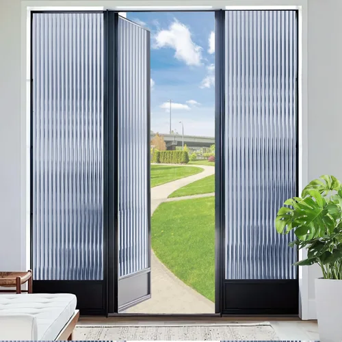 Vista 9 de Windimiley Película de privacidad para ventana de vidrio 3D, adhesivos estáticos estáticos, esmerilado, estriado, calcomanías decorativas