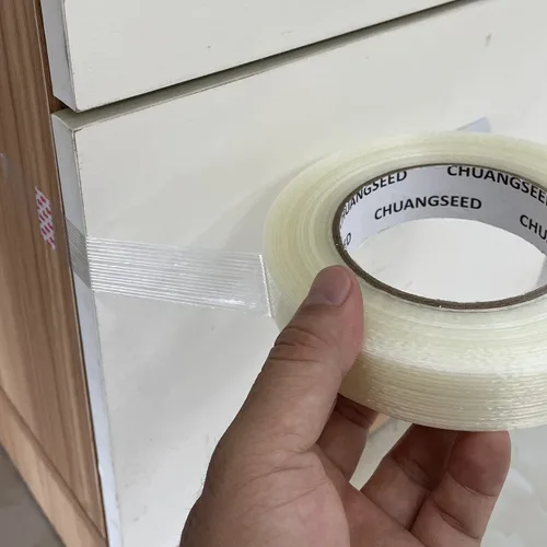 Vista 2 de CHUANGSEED Paquete de 3 Cinta de Fleje de Monofilamento 6.2mil x 1 Pulgada x 60 Yardas Grado Comercial Uso Pesado Transparente Cinta de Fibra