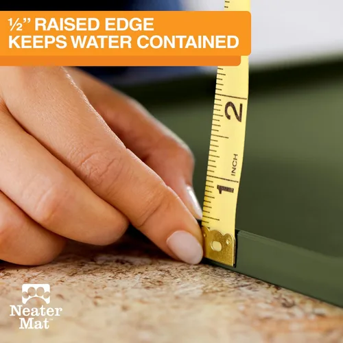 Vista 61 de Neater Pet Brands Neater Mat Tapete de comida para gatos y perros, mantel individual de silicona impermeable y sin BPA con borde elevado para debajo