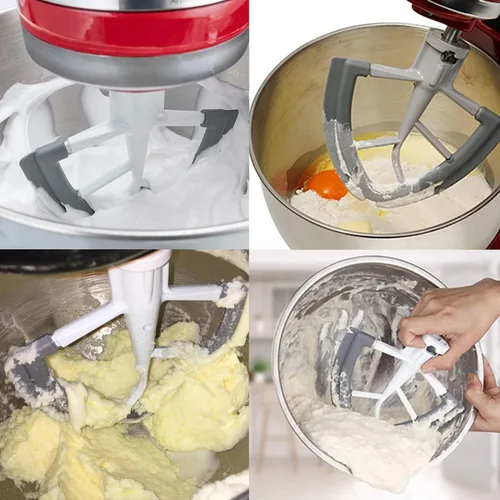 Vista 6 de Batidor Flex Edge para KitchenAid de 4.5/5 cuartos de galón con cabezal inclinable, accesorio de paleta para mezclador KitchenAid con raspador