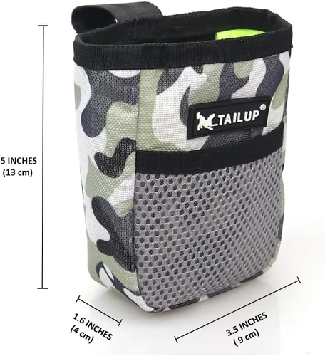 Vista 2 de Bolsa de camuflaje para perros con clip para cinturón, bolsa impermeable para entrenamiento de mascotas, bolsa de aperitivos manos libres