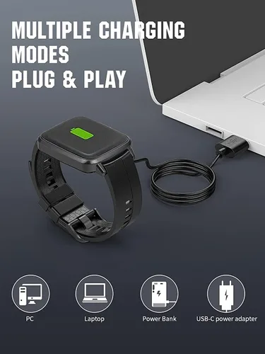 Vista 5 de Aliwisdom Cargador universal magnético para reloj inteligente, accesorios de reloj inteligente de 2 pines, cargador de repuesto de succión magnética