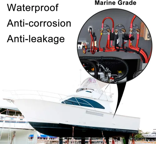 Vista 6 de XHF Tubo termorretráctil blanco impermeable de 1/4 de pulgada 3:1 con certificación UL, 20 pies, cable de alambre de grado marino, sellado