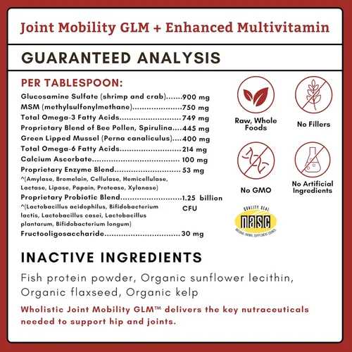 Vista 5 de Wholistic Pet Organics - Suplemento para las articulaciones del perro: movilidad articular con mejillón de labios verdes - 1 libra - Suplemento