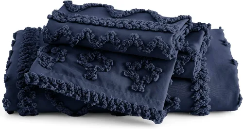 Vista 90 de Bedsure Funda de edredón bohemia para niños tamaño Queen (relleno de edredón/edredón no incluido) - Funda de edredón copetuda Queen para todas
