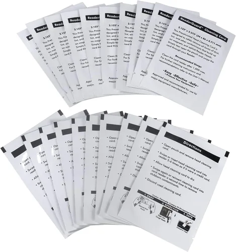 Vista 3 de Tarjetas de limpieza CR80, limpiador de lector de tarjetas de doble cara, tarjetas de limpieza de terminales de deslizamiento POS (20 unidades)