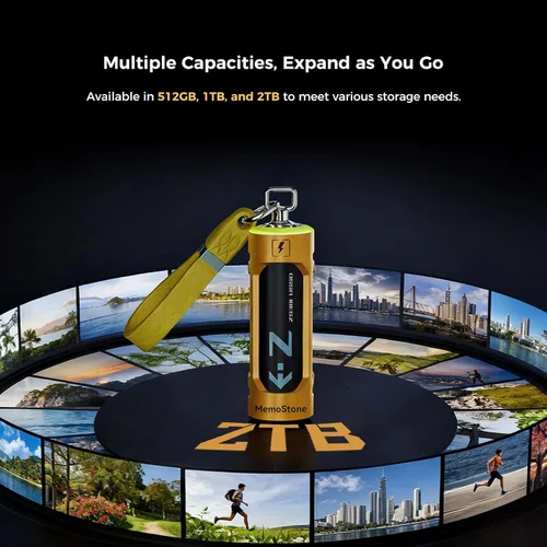 Vista 7 de KingSpec MemoStone ZS301 256GB SSD portátil, unidad externa de estado sólido USB-C con 1900 MB/s, USB 3.2 Gen 2 x 2, diseño de cuerpo de batería