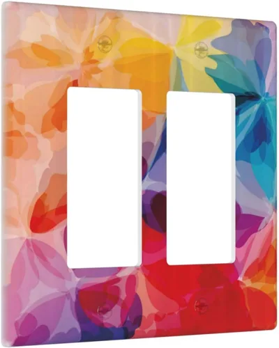 Vista 54 de Bear Moose Lodge Woodland - Placa de interruptor de luz dúplex individual de 1 banda, cubierta de salida decorativa de pared, placa frontal