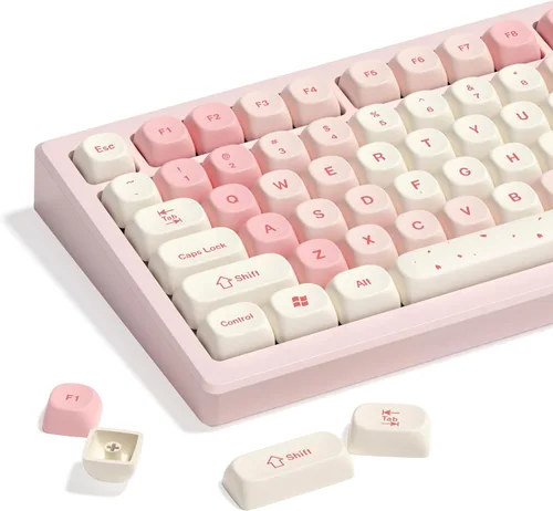 Vista 14 de dagaladoo Juego de teclas topográficas negras, perfil MOA PBT tapas 100 por ciento, teclado personalizado Dye-Sub de 129 teclas para teclado