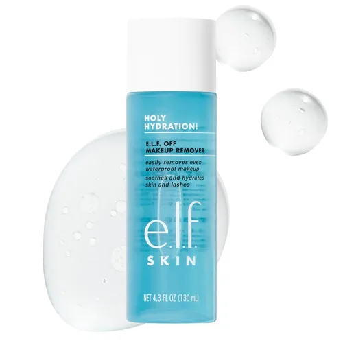 e.l.f. SKIN Holy Hydration Off Desmaquillante, Desmaquillante Líquido Para Maquillaje de Ojos, Labios y Rostro, Fórmula Suave, Vegano y Libre de