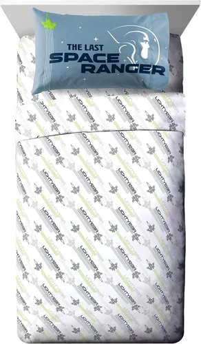 Vista 3 de Jay Franco Disney Pixar Lightyear Space Command - Juego de ropa de cama de 7 piezas, tamaño matrimonial, incluye edredón y juego de sábanas
