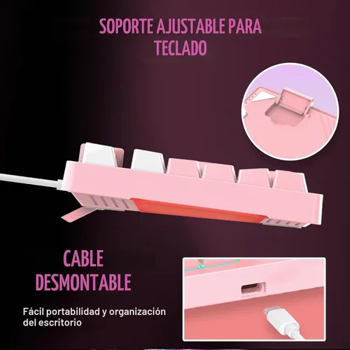 Vista 8 de FOXXRAY HKM-95 Teclado mecánico con cable para juegos, retroiluminado RGB de tamaño completo con perilla de control de medios, interruptores azules