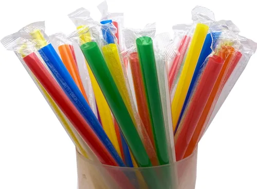 Vista 7 de Boba Straws - Batido de té de burbujas, 100 piezas de plástico Jumbo Slushie envueltos individualmente, popotes grandes y anchos