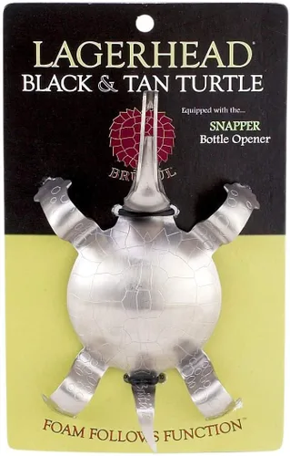 Brutul 1011 - Herramienta de capas de cerveza de tortuga negra y tostada, acero inoxidable