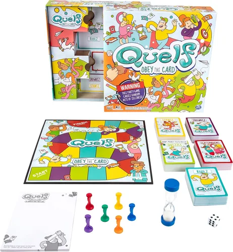 Spin Master Quelf Juego de Mesa: juego de fiesta para adolescentes y adultos - Obedece las cartas para ganar una noche de juego familiar - 300