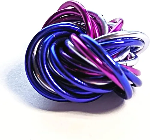 Vista 55 de Bola Fidget Möbii (MultiColor): Herramienta de juguete silenciosa para aliviar el estrés, ansiedad y estimular el ADHD para el hogar, viajes, Cromo