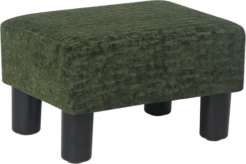 Vista 10 de Adeco 15.4" Small Footstool Ottoman for Footrest, Modern Rectangle Step Stool Extra Seating with Non-Skid Plastic Legs for Living Room, Couch, Brown