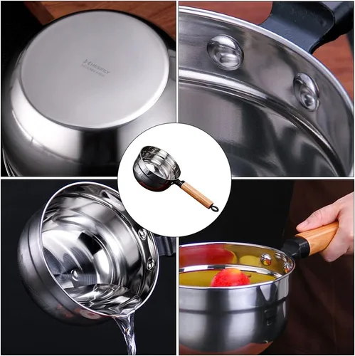 Vista 3 de Cabilock Cucharón de sopa de acero inoxidable Cucharón de cocina Cucharón de cocina Cuchara para servir cuchara de fideos Ensaladera Recipiente