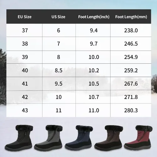 Vista 2 de Cheval Winter Snow Boots for Women, Fur Lined Warm Booties, Outdoor Anti-slip Waterproof Comfortable Short Boot, Botas De Invierno Para Mujert
