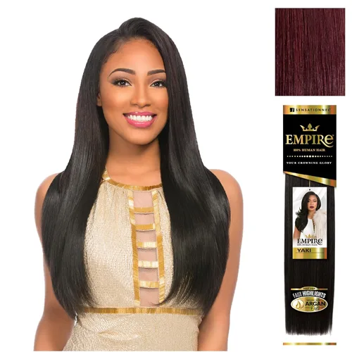 Vista 16 de Empire Yaki – 100% pelo humano Remy, tejido suave Yaki con aceite de argán, Sensationnel