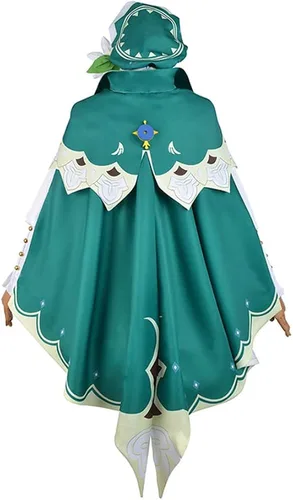 Vista 3 de GenshinImpact Venti - Conjunto completo de disfraz de Halloween para mujer vestido de venti capa de capa