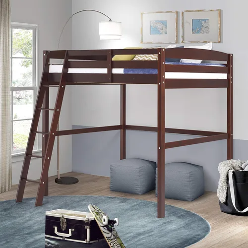 Camaflexi Tribeca - Base de cama alta de madera maciza, soporte de 14 listones de madera y 1 soporte central, no necesita somier, fácil montaje