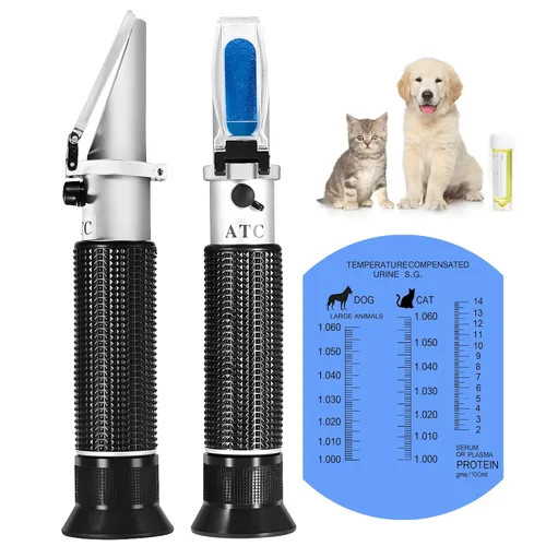 V·RESOURCING Refractómetro para perros y gatos, gravedad específica de orina de mascotas (1.000 ~ 1.060) Refractómetro clínico con suero o prueba de