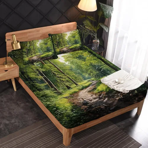 Vista 25 de Juego de sábanas abstractas tamaño individual, sábanas de microfibra suave, bolsillo profundo, sábanas y fundas de almohada estampadas sin arrugas