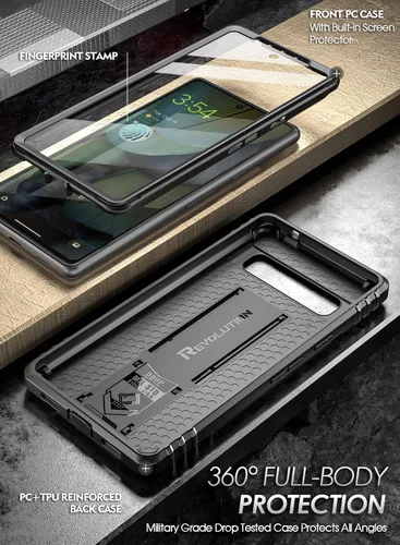 Vista 2 de Poetic Revolution - Funda compatible con Pixel 7A 5G, cuerpo completo, resistente, a prueba de golpes, con soporte, protector de pantalla integrado