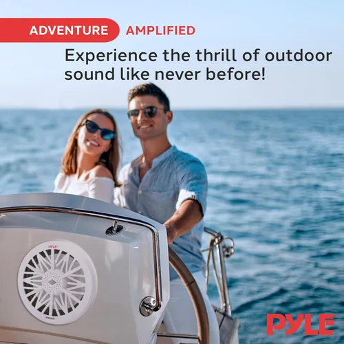 Vista 8 de Pyle PLMRW8 - Subwoofer de audio marino para exteriores de 8 pulgadas, altavoz de graves impermeable blanco de 400 vatios para sistema de sonido