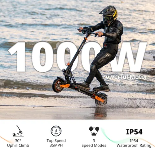 Vista 2 de KUKIRIN G2 Max Monopatín Eléctrico con Asiento, Potente Motor de 1000 W, Velocidad Máxima de 56 km/h, Rango de 80 km, Batería de Gran Capacidad